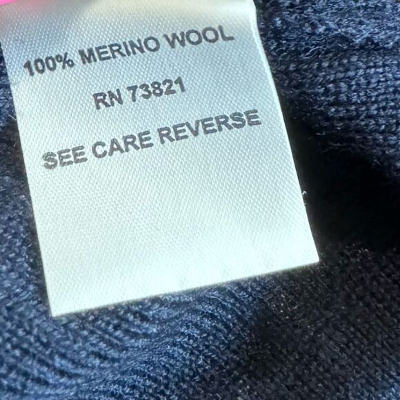 Wilke Rodriguez Vintage Navy Blue Ribbed Merino Wool Turtleneck Sweater - Picture 8 of 8